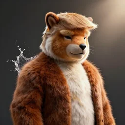 portrait of donald trump fursuit, amazing splashscreen artwork, natural light, elegant, photorealistic felt texture, intricate, detailed, atmospheric lighting, anamorphic lens flare, cinematic lighting, hd wallpaper, ultra high details by greg rutkowski