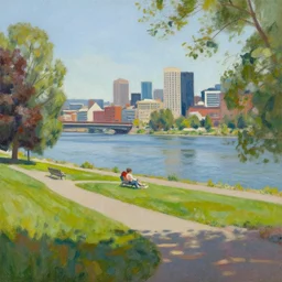 spokane riverfront park painting by raphael lacoste