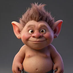 portrait of funny troll, unreal engine render, volumetric light, high détail