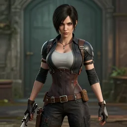 Wendy William as Ada wong from Resident Evil 4 Reimagined By Tetsuya Ishida, Thomas Kinkade