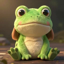 cute fumo plush, a frog girl