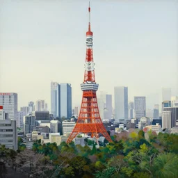 Beautiful Painting of Tokyo by Zdzisław Beksiński