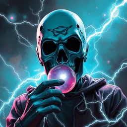 jason voorhees!! electricity, bubble gum, highly detailed, high contrast, light reflection, trippy, nebula, trending on art station by artgem, by peter mohrbacher, by wlop, by ruan jia