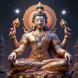 visionary art, 3 d lord brahma from another dimension, close up, beeple art, teleportation, astral projection, detailed, heavily detailed, art by govardhan art, astrix, volumetric