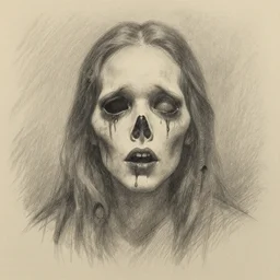 faded pencil sketch of a nightmare,