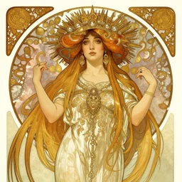 Slavic goddess, detailed illustration, hd, 4k, digital art, overdetailed art, concept art, by greg rutkowski, by Alfons Mucha, complementing colors, Trending on artstation, deviantart
