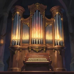 fantasy pipe organ, glowing lights, epic, digital art, subtle colors, concept art, detailed illustration, hd, 4 k, digital art, greg rutkowski, dan mumford, studio ghibli trending on artstation