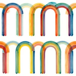 seamless pattern of large colorful arches in escher style