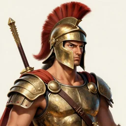 portrait of a spartan hoplite who looks like luffy from one piece by ralph horsley, rossdraws, ilvya kuvshinov, elegant, intricate, highly detailed illustration, pixar, maya, engine, artstation