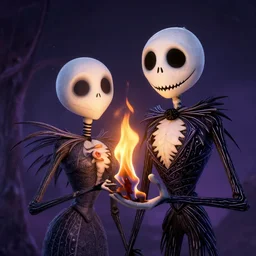 burning flowers by tim doyle and chris leib, from nightmare before christmas | detailed | elegant | trending on artstation