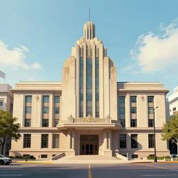 art deco city hall, digital art