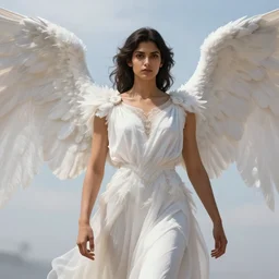 Avan Jogia as an angel with large white wings, detailed fantasy digital art, trending on artstation