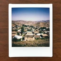 kurdish village, polaroid photo, high resolution,