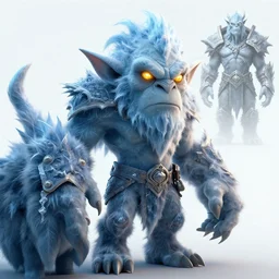 a digital art portrait of frost ogre with golden eyes character design from dark souls, world of warcraft frost giant character sheet, 4 k, ultra detail, volumetric lighting, unreal engine, octane render