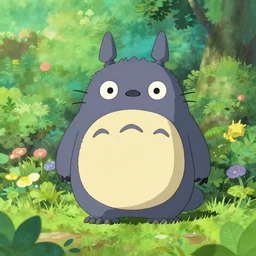 cute tiny monster in the garden, vibrant, Studio Ghibli