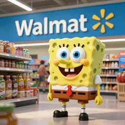 spongebob shopping at walmart