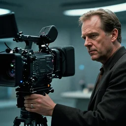 screenshoot of scifi film by style of Stanley Kubrick and Vince Gilligan,highly detailed, film cam