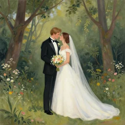 A wedding, art by Sandra Chevrier