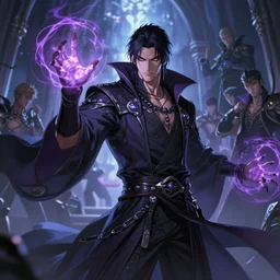 male necromancer casting spells, anime key visual, handsome and attractive man, highly detailed, smooth, sharp focus, trending on artstation, concept art, by shumolly and monable and artgerm and greg rutkowski and jo chen and pilyeon and ruan jia
