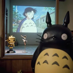 fuji 5 0 r, 3 5 mm, hyperrealism ; closeup xenomorph totoro film still of courtyard interior with window view ; in the background projection of beautiful ran film still of seinen manga gold funko pop ballerina statue scene ; style of 1 9 9 0 frontier in extreme closeup porcelain photography magazine architectural studio edition, highly detailed, cinematic lighting, 8 k