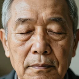 close up photograph of old man closed eyes, 4 k, 8 k, 1 6 k