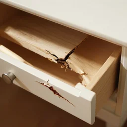 a drawer that is partially cracked open