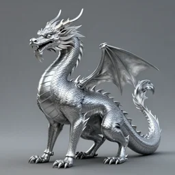 full body digital illustration of a distinguished ancient silver dragon by randy Vargas, studio lighting, concept art, matte background, deviantArt, artstation, artstation hq, hd, 4k resolution