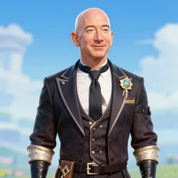 Jeff Bezos in Genshin Impact, official promotional art by Mihoyo, cinematic, 4K