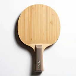 bamboo table tennis paddle, high detail macro photography, isolated on a pure white background, centered, entire object in frame, sharp focus, soft studio lighting
