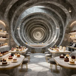 cannabis cafe with desserts by mc escher
