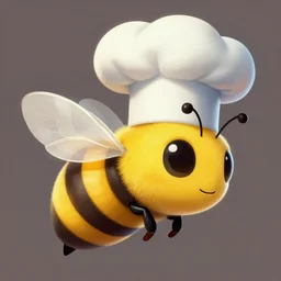bee wearing chef's hat, digital painting art
