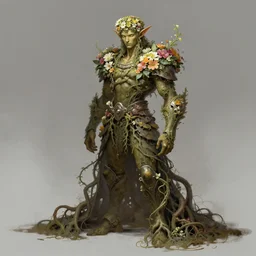 concept art, elf prince covered in flowers and roots and vines, style digital painting, concept art, smooth, sharp focus, illustration, from metal gear, by ruan jia and mandy jurgens and william - adolphe bouguereau, artgerm