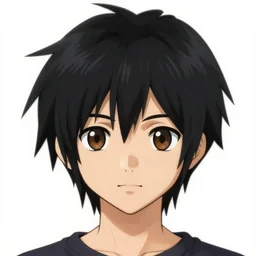a black haired boy with brown eyes. kingdom hearts concept art. Final fantasy Square enix. Tetsuya Nomura. By Shigenori Soejima.