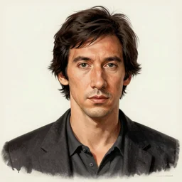 “Adam Driver portrait, color vintage magazine illustration 1950”