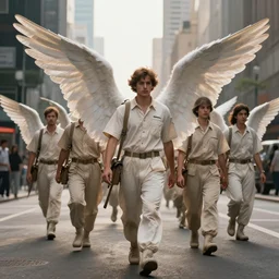 angels army going down a city