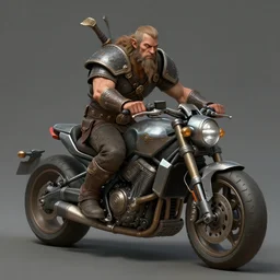 Sole Male barbarian, riding a futuristic motorcycle, DND, D&D, high fantasy, science fiction, matte painting, by frank franzzeta, artstation
