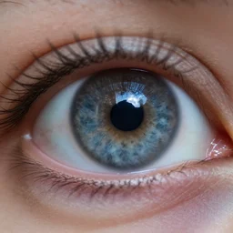 beautiful close - up of eye with reflection of milky way inside pupil, macro photography