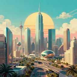 Retro Futuristic City
