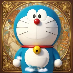 portrait of doraemon superhero, intricate, elegant, highly detailed, ray tracing, digital painting, artstation, concept art, smooth, sharp focus, illustration, art by artgerm and greg rutkowski and alphonse mucha, 8 k