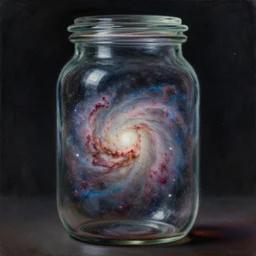 a nebula trapped inside a jar. beautiful detailed dramatic painting by artgerm and magali villanueve and james jean