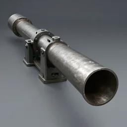 machine consisting of a metal tube, with mechanical attachments, from which projectiles are shot by the force of an explosive; a piece of ordnancea long-barreled circular tube having a relatively flat trajectory