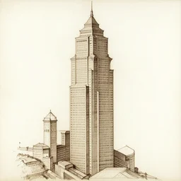 a sketch of a Skyscraper made by Leonardo Da Vinci