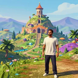 mutlicolorful wonderland fairytale hills multiply overlay filter instagram gta5 cover by josan gonzales and Dan Mumford torch light volume cimematic