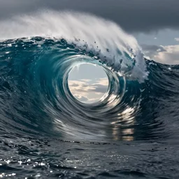 a giant symetrical wave at teahupo'o