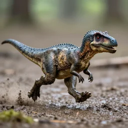 award winning photo by national geographic of a tiny muddy dinosaur running very fast in the mud, very rainy day, motion blur, tiny gaussian blur, insanely detailed, insanely intricate, depth of field, low contrast, summer, wide aperture, action photography
