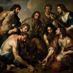 al-Khwarizmi, by Greg Rutkowski and Eugène Delacroix and Francis Bacon and Caravaggio, artistic, sweat and labour, realistic fantasy, beautiful faces aesthetic, establishing shot, 8k resolution, dramatic lighting