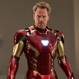 a film still of Patrick Stewart as Iron Man in the new Iron Man film