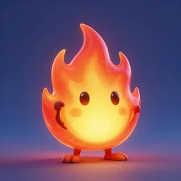 adorable fire flame with a smile, octane render, global illumination, artstation