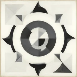 a minimalistic geometric painting, circles, arcs, squares, triangles by robert delaunay endless rhythm
