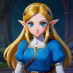 Colorful, creepy portrait of Princess Zelda (The Legend of Zelda) by Jesper Ejsing
